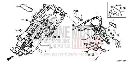 GARDE-BOUE ARRIERE CB500XAE de 2014